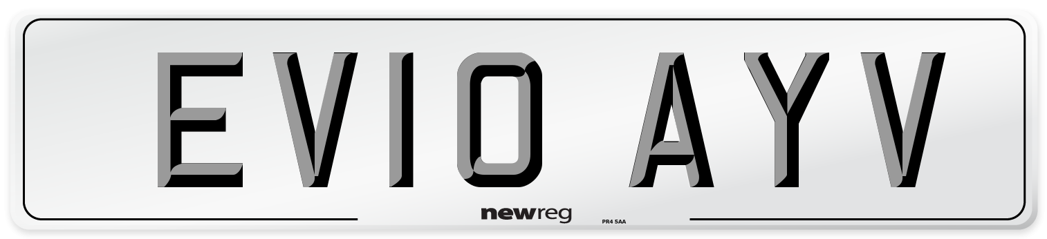 EV10 AYV Number Plate from New Reg